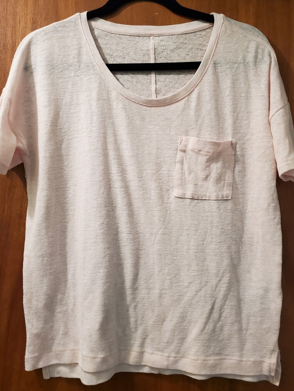 Old Navy Light Pink Boyfriend Short Sleeve Pocket Tee